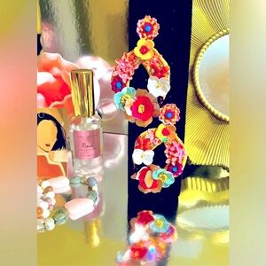 Boutique Handmade beautiful and colorful floral earrings -measure 3’3/10in long